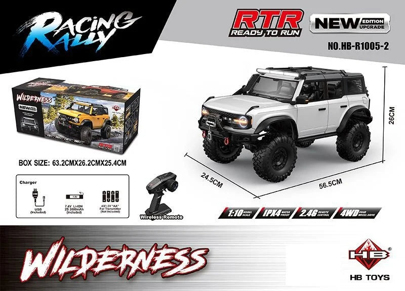 NEW Upgrades 2025 HB R001 Bronco with electric winch 1/10 4WD Remote Control Off-road Vehicle Electric Model RC Climbing