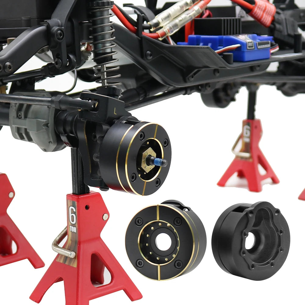 Portal Axle Housing Brass Black Steering Cup steering C Seat tie Rod Holder gear Cover servo Bracket For 1/10 Trx4 Trx6