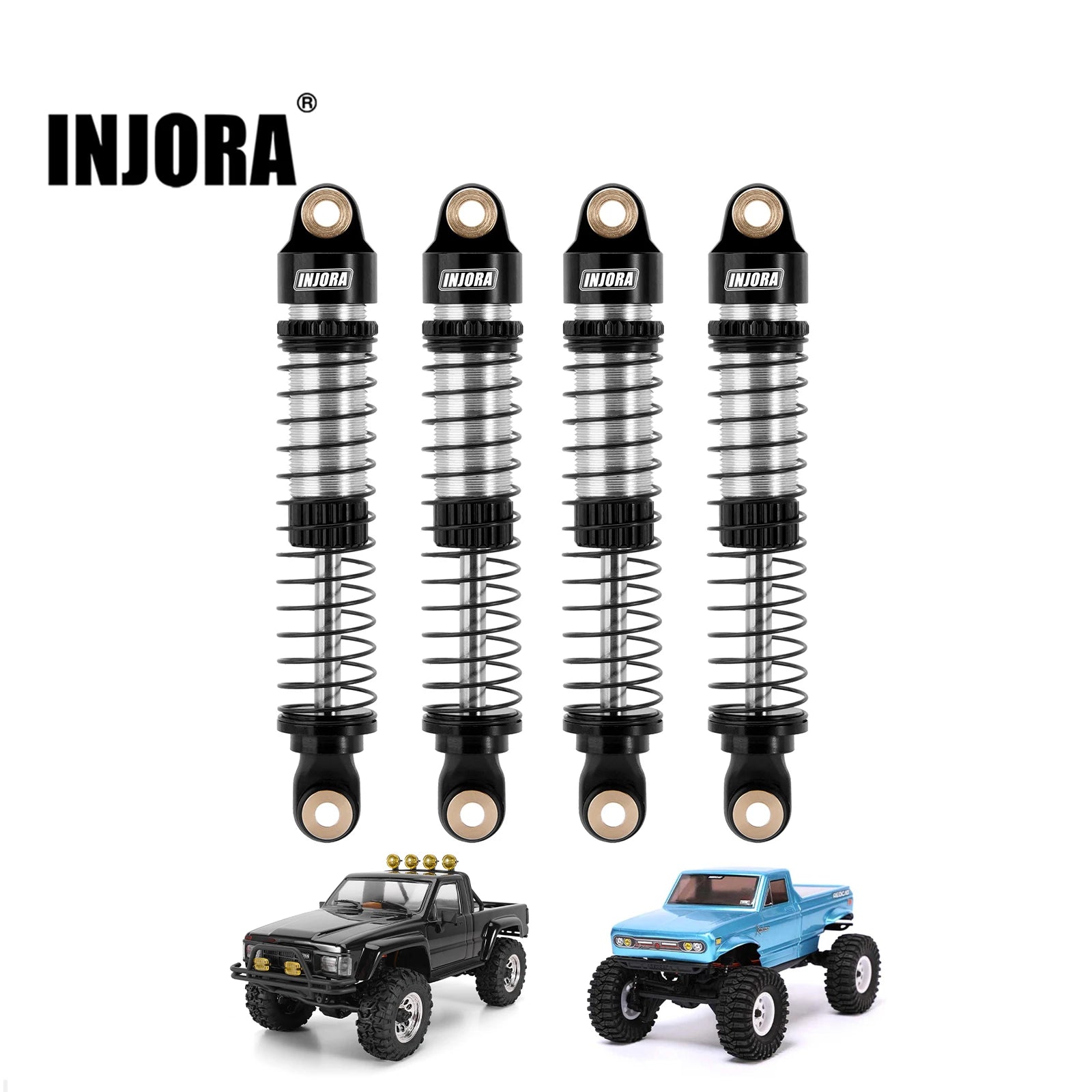 INJORA 53MM 59MM Threaded Shocks for 1/18 Redcat Ascent18 HPI Venture18