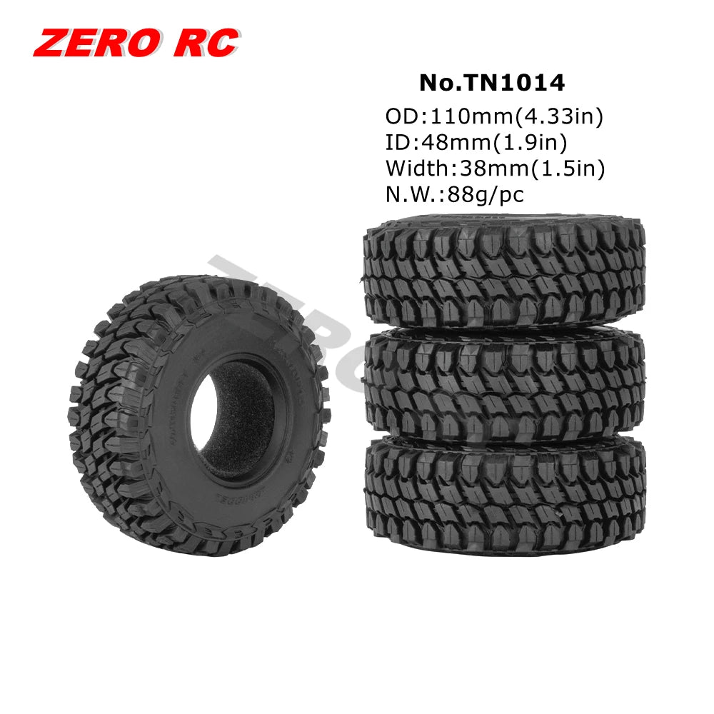 RC TRUCK 1.9" Rock Crawler Tires 90-117mm Tyre For 1/10 Off Road AXIAL SCX10 II III CAPRA TRAXXAS TRX-4 RGT MST RC4WD D90 WHEEL