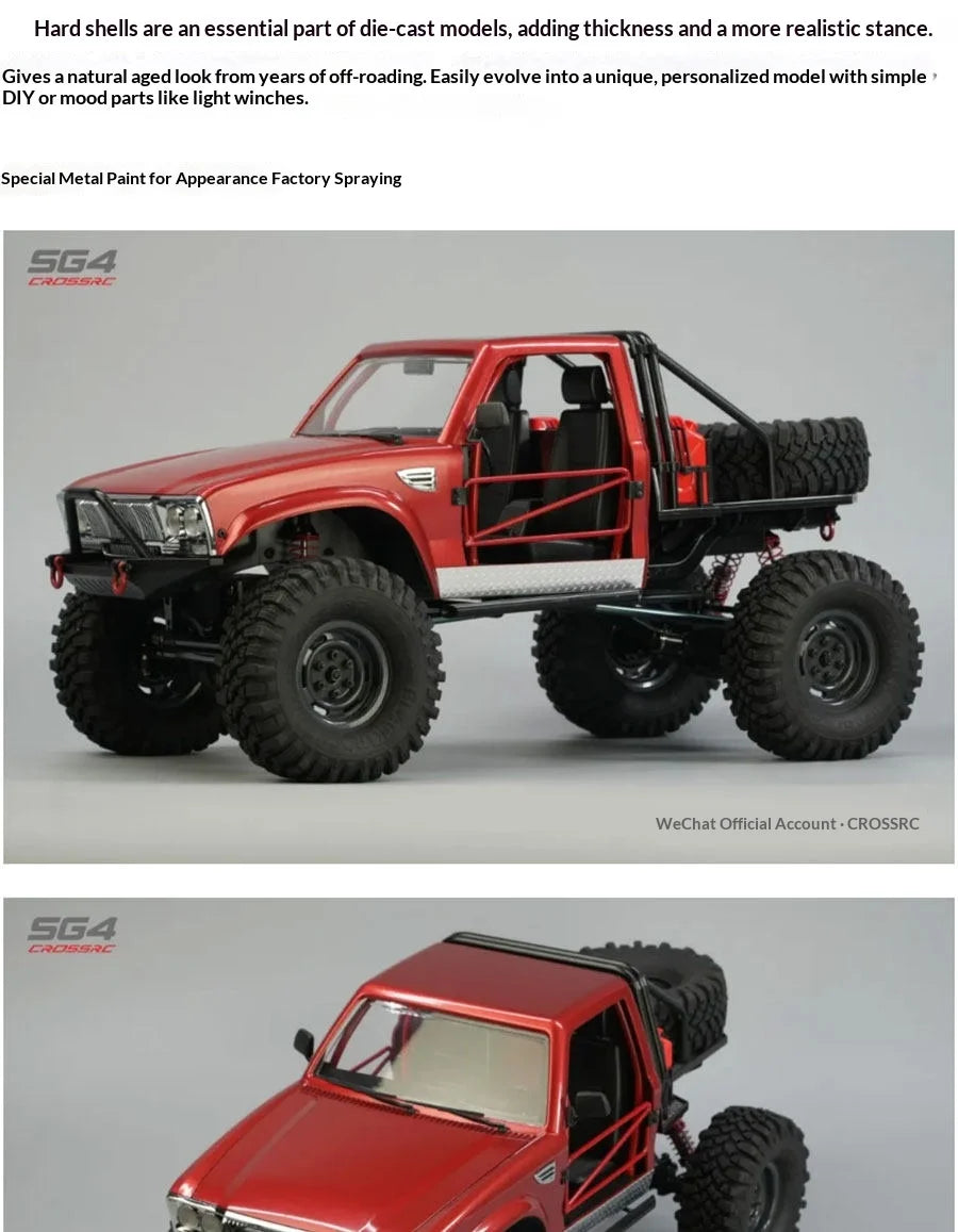 CROSSR Sg4 Half-Scale Sp4 Truck 1/10 Remote-Controlled Electric Four-Wheel-Drive Competitive Climbing Off-Road Vehicle Model