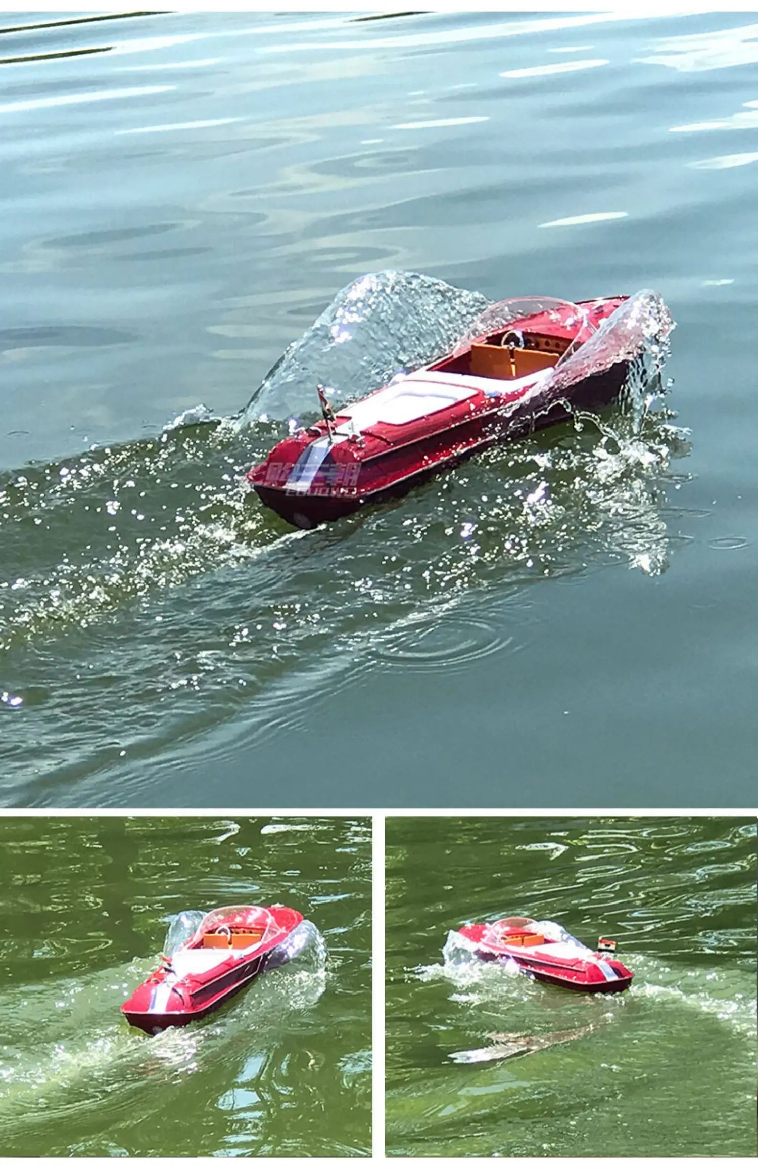 Remote Control Boat Retro Speed Boat High Horsepower Electric Yacht Cruise Model Racing Boat Boy Water Classic Toy