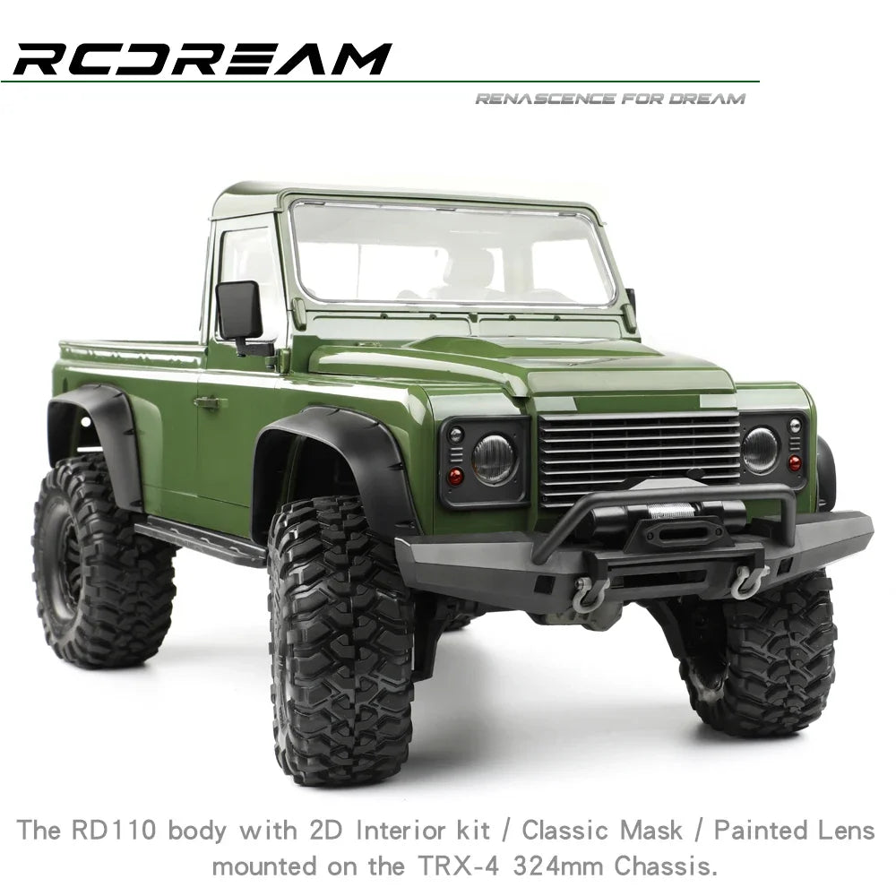 TRX-4 Simulation 324mm Wheelbase 2 Doors Pickup Truck Body Shell for 1/10 RC Crawler Car Traxxas TRX4 DEFENDER RD110 Parts