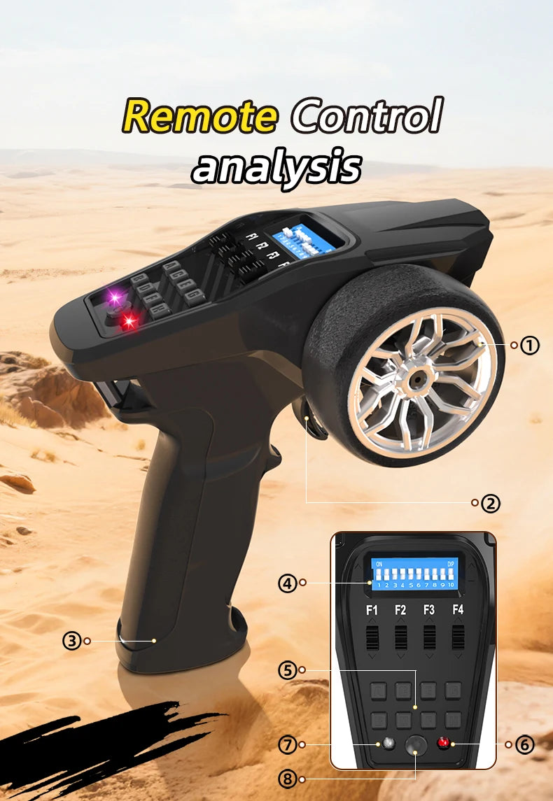 1/18 RC Car 2.4G Remote Control Crawler 4WD Off-Road Climbing Alloy Simulation Model with LED Lights Vehicle Toys HG4-209