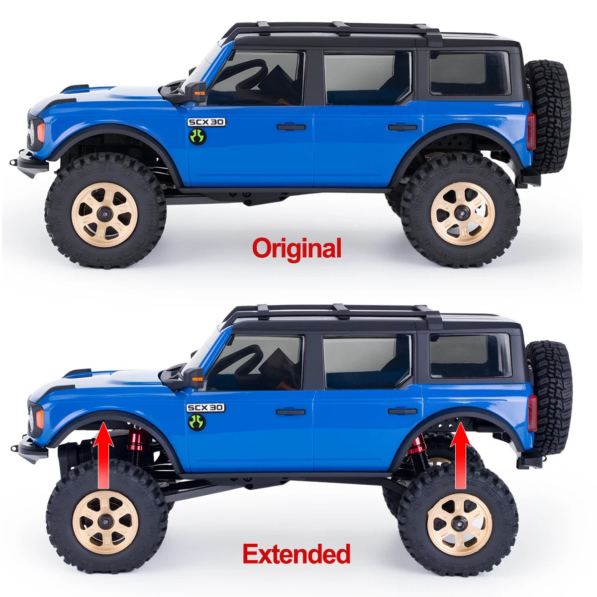 Axial SCX30 Aluminum Shock Absorber Set, 28.5mm with 3 Spring Rates, Full Car Kit for Performance Upgrade