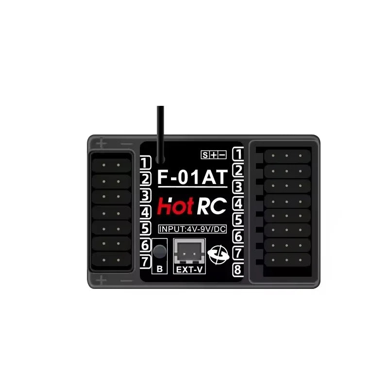 HOTRC 2.4Ghz F-04A F-06A F-08A F-01A F-04AT F-06AT F-08AT F-01AT with Gyro Light 4/6/8Ch Receiver for Hotrc Transmitter RC Parts