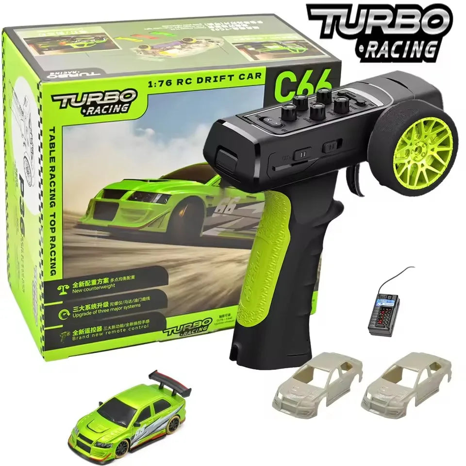 Turbo Racing 1:76 C66 Drift RC Car RTR Radio Full Proportional Remote Control Toys Car With Gyro Children Desktop Toys Car