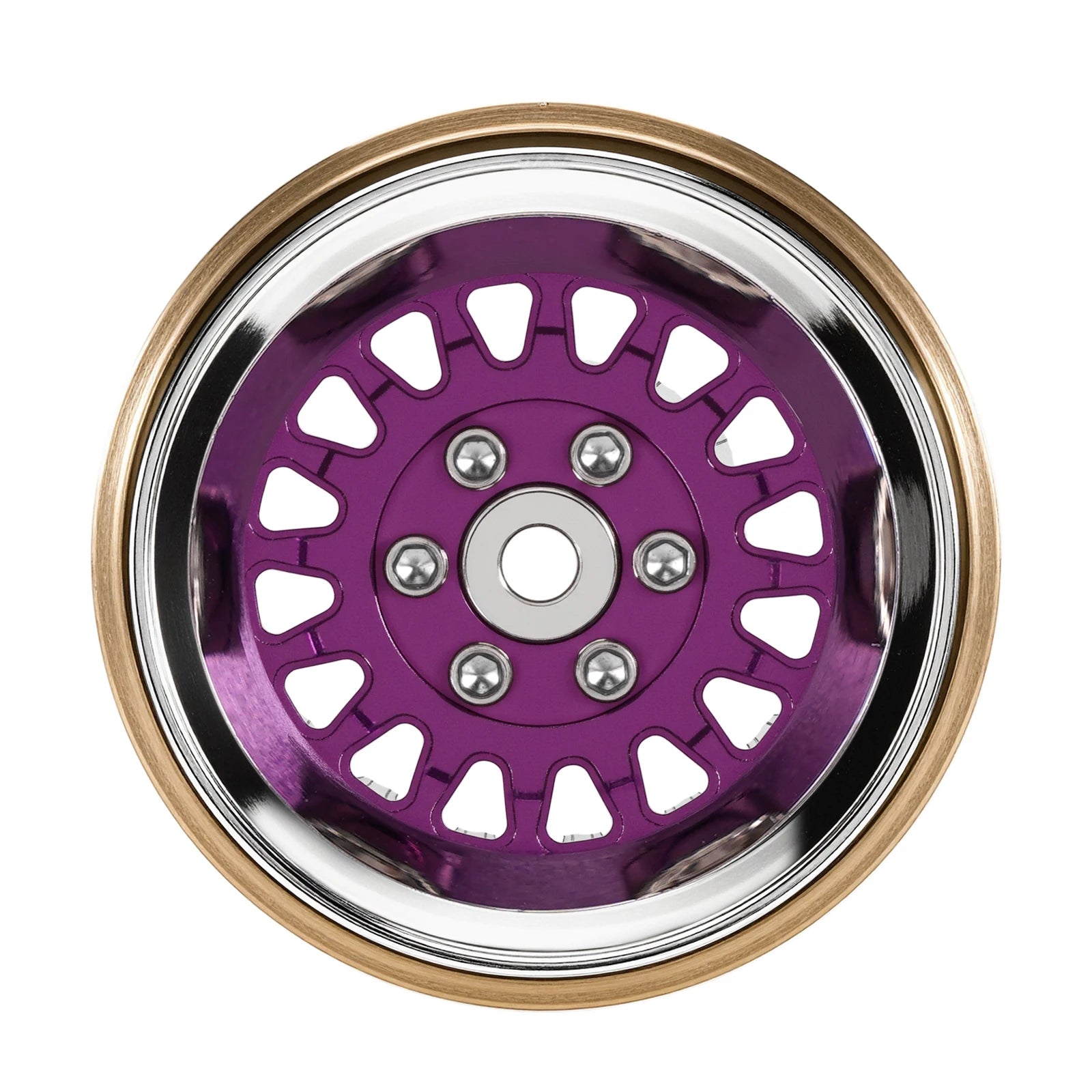 INJORA ModuWheel 1.3" Brass & Aluminum Beadlock Wheels, Negative Offset, for 1/18 1/24 RC Crawlers