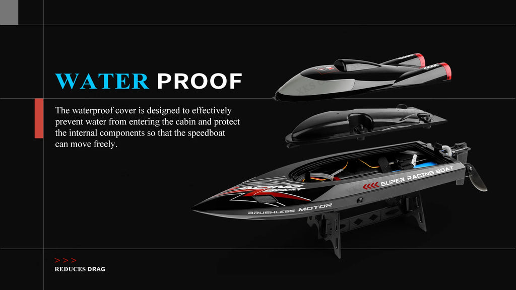 Wltoys WL916 RC Boat 60Km/H High Speed 2.4G Remote Control Brushless Motor Low Battery Alarm Electric RC Boat Toy Gift for Boy