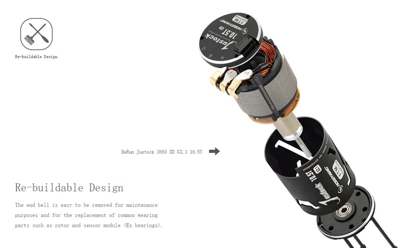 HobbyWing XERUN XR10 Justock G3S 60A Inductive Brushless Electric Adjustment/Motor Set Suitable for 1/10 RC Drift Cars