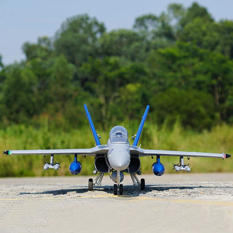 FMSRC RC Airplane 80mm Ducted Fan EDF Jet F18 F-18 Hornet 6CH with Flaps Retracts 6S Hobby Model Plane Aircraft Avion