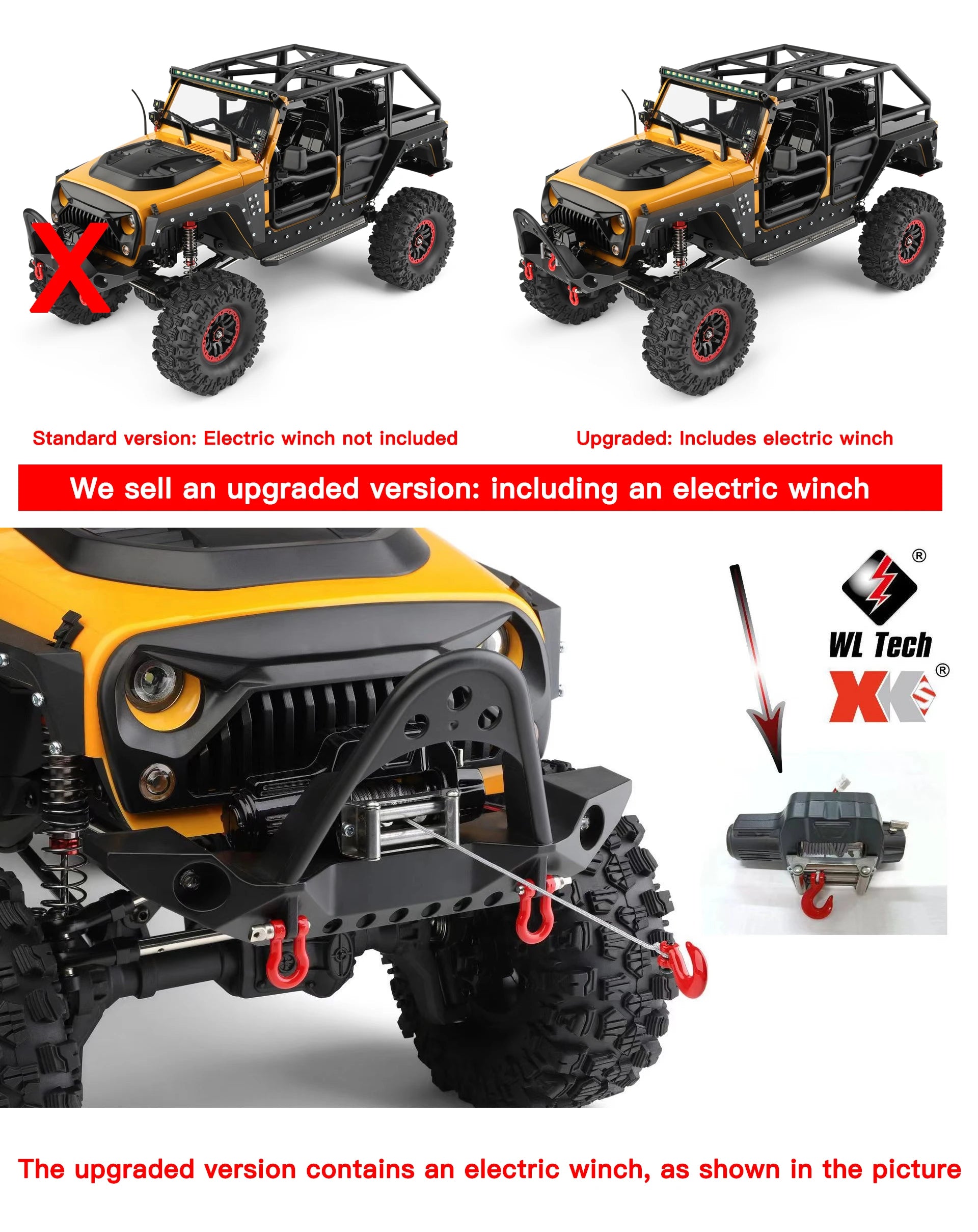 WLtoys 104026 1/10 Professional RC Car Off Road 4x4 2.4G 4WD Remote Control Cars 45 Minutes Working Time Climbing Car Adult Toy