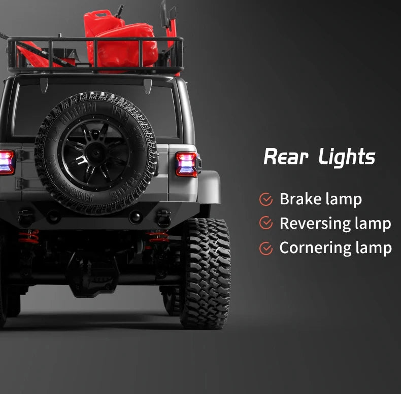 1/12 MN128 RC Car 4WD Jeep Model 2.4G Remote Control LED Light 4X4 Off Road 4WD Climbing RC Truck Electric Toy Car Gift for Boy