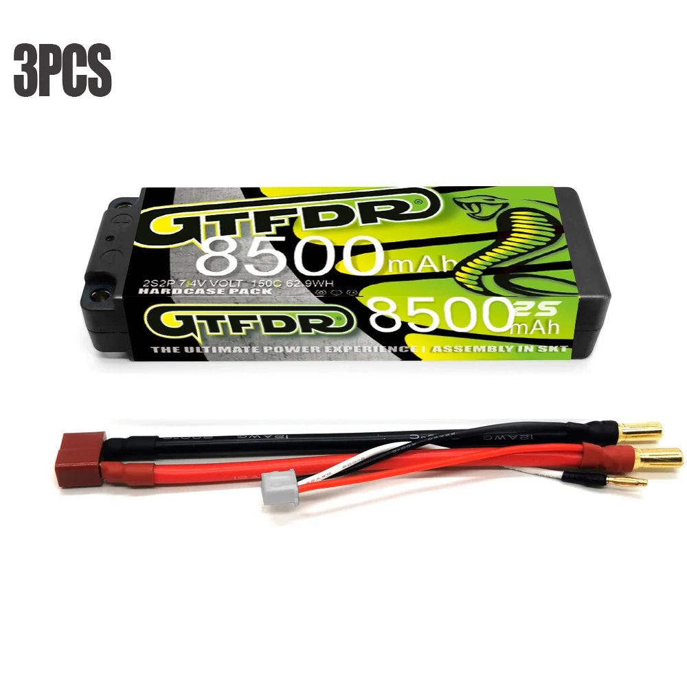 GTFDR 7.6V 7.4V 2S 5MM SHORTY HV 5200MAH 7200MAH 7000MAH 6300MAH 8400MAH 8500MAH 9400MAH 120C 150C 140C  Battery Rc Lipo 1/10