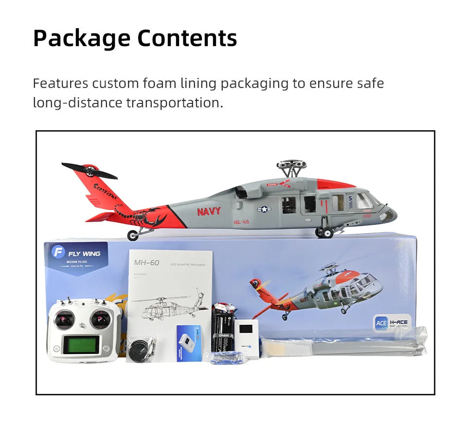 FLYWING MH-60 R Seahawk RC Helicopter LED light ACE ATT MH60R GPS helicopter MH60 rc helicopter 470 size MH60 Scale Helicopter
