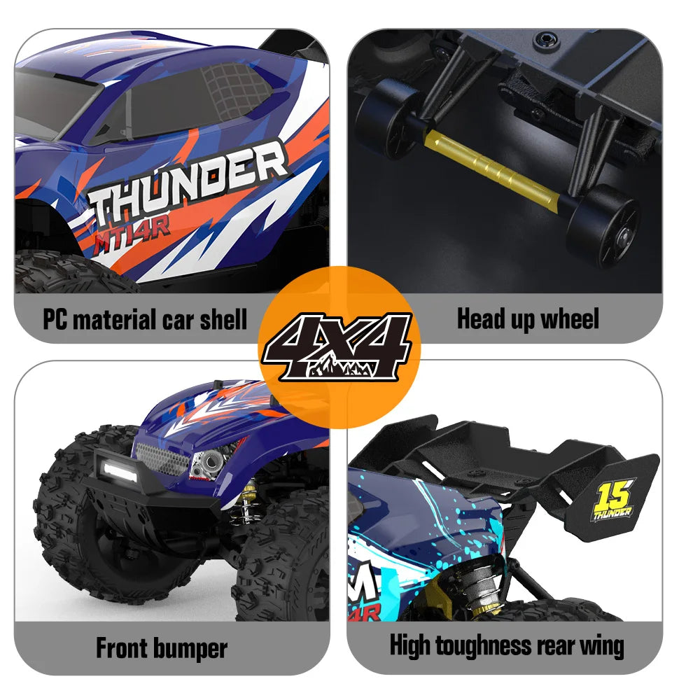 JIUSI 1:14 High Speed Rc Off-road Car 4WD 80KM/H Brushless motor 3S Remote Control Drift Racing Cars Toys For Childrens Gift