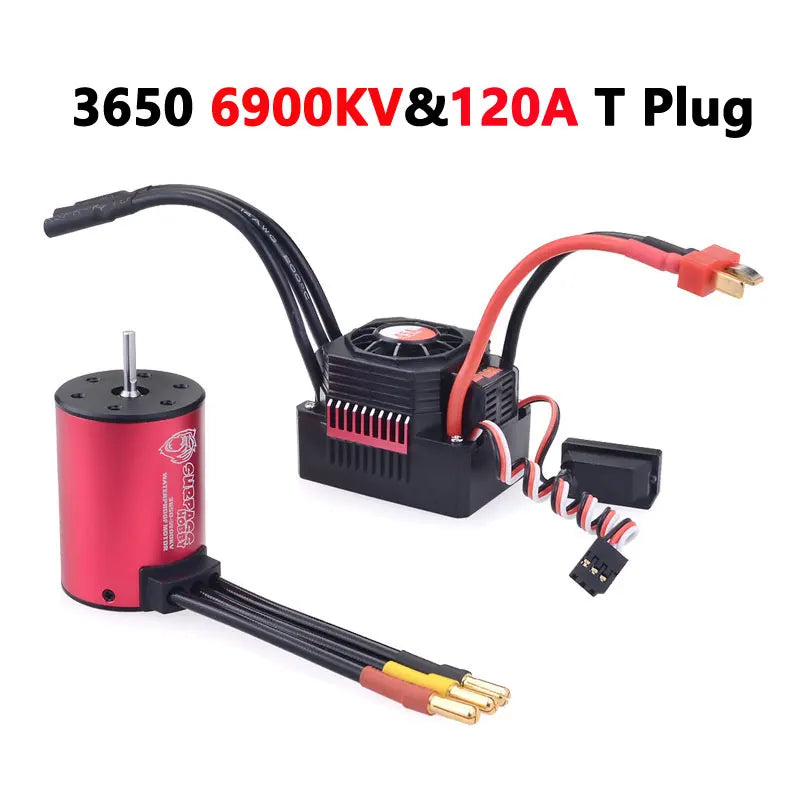 Surpass Hobby KK 3650 Combo Waterproof Brushless Motor 7700/6900/4500/3600/3100KV 3.175mm Shaft w/ 60A/120A ESC for 1/10 RC Car