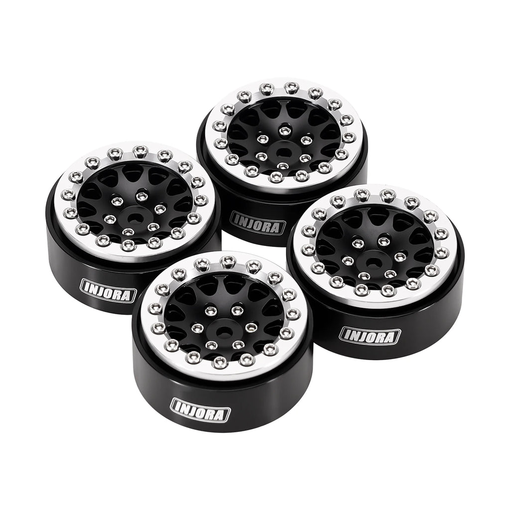 INJORA 1.3" Aluminium Beadlock Wheels for 1/24 1/18 RC Crawler (W1311)