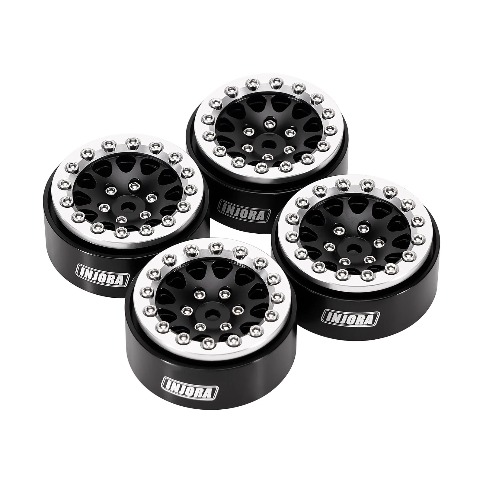 INJORA 1.3" Aluminium Beadlock Wheels for 1/24 1/18 RC Crawler (W1311)