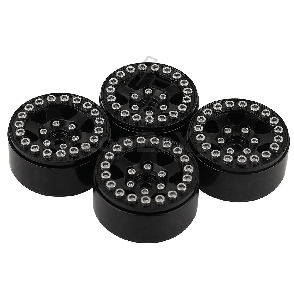 Aluminum Alloy 1.0 Inch Beadlock Wheel Hub Rims for RC Crawler Car 1/24 Axial SCX24 AX24 FCX24 1/18 TRX4M Metal Upgrade Parts