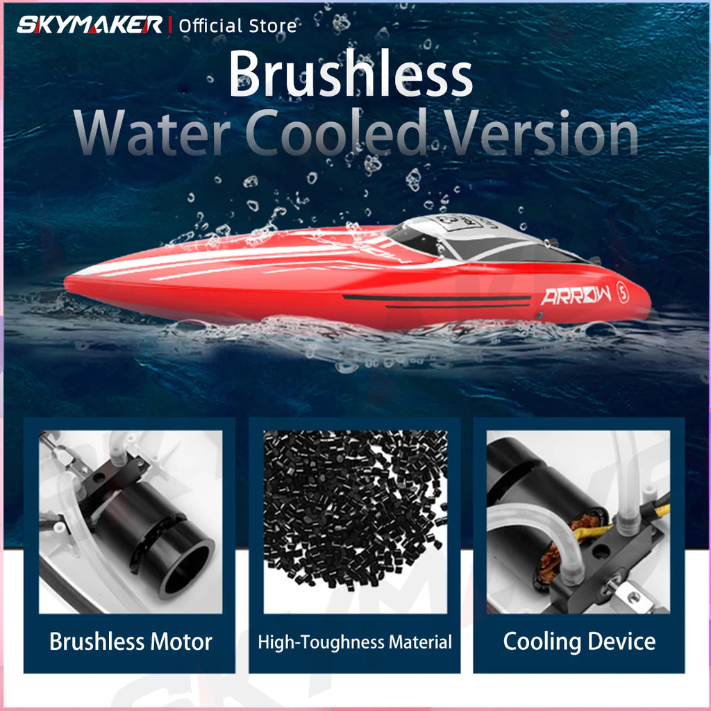Udirc RC Boat Udi005 50Km/H High Speed Brushless Motor 2.4GHz Remote Control RC Speedboat PvC Electric Boat Toys Gift for Boy