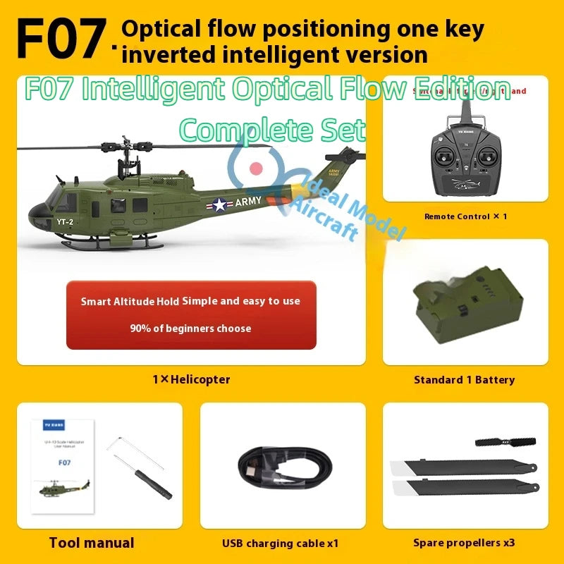 Yuxiang F07 intelligent version/F07V manual version UH1 Huey remote-controlled helicopter 3D stunt helicopter