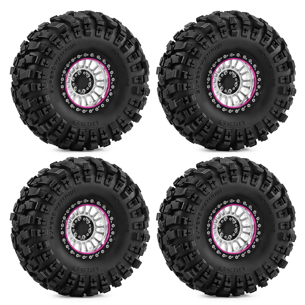 2.2 Inch Aluminum Beadlock Wheels Tires 12mm Hex for 1/10 TRX4 SCX10 Gen8 D90 TRX6 RC Crawler Upgrade 2.2
