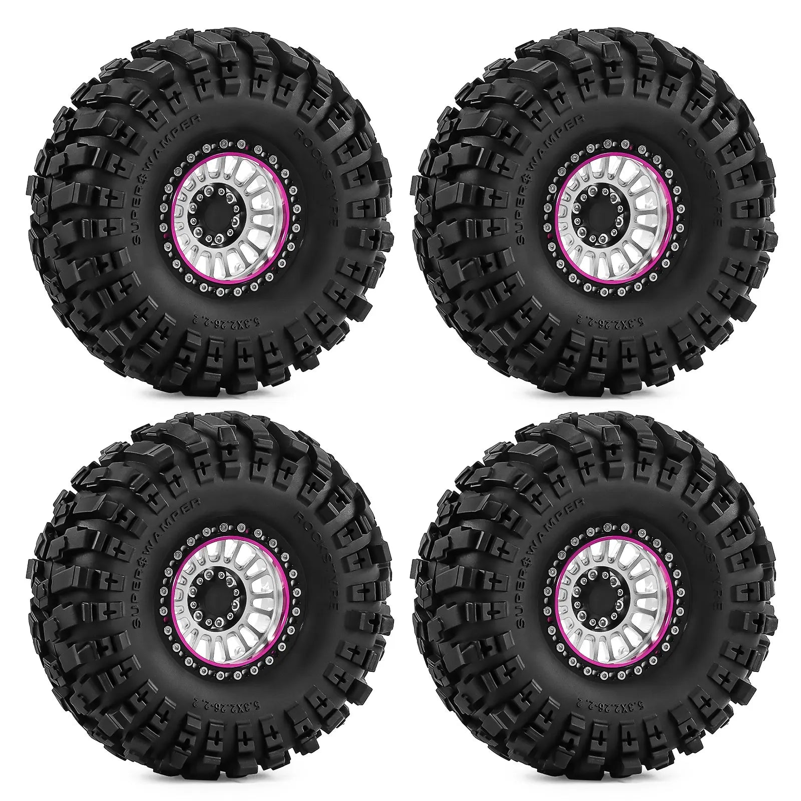 2.2 Inch Aluminum Beadlock Wheels Tires 12mm Hex for 1/10 TRX4 SCX10 Gen8 D90 TRX6 RC Crawler Upgrade 2.2