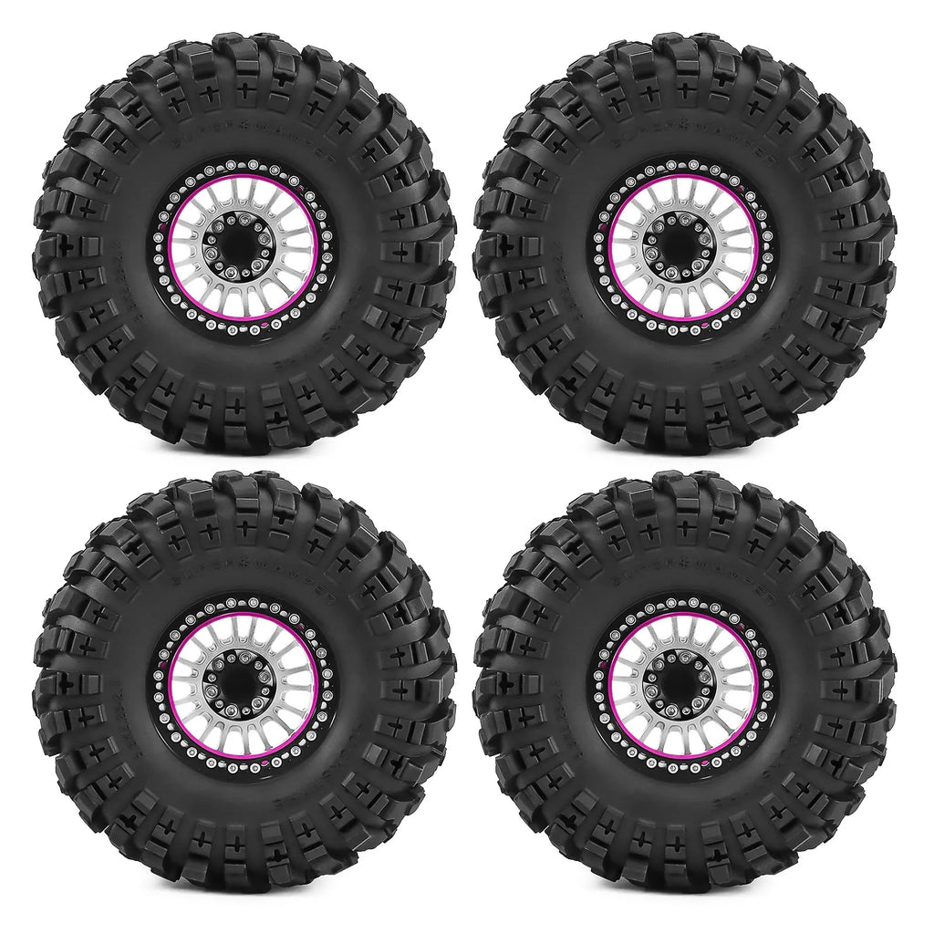 2.2 Inch Aluminum Beadlock Wheels Tires 12mm Hex for 1/10 TRX4 SCX10 Gen8 D90 TRX6 RC Crawler Upgrade 2.2