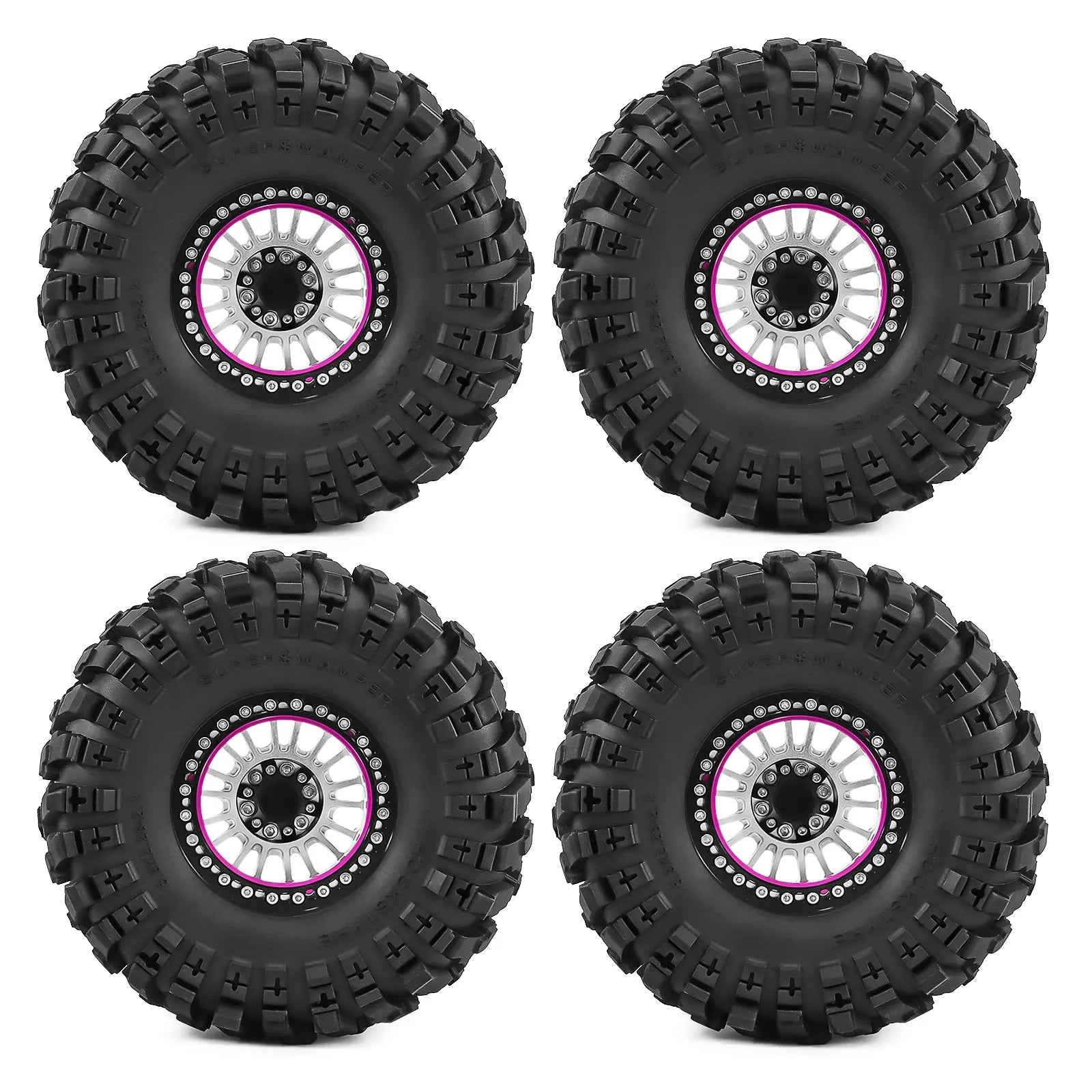 2.2 Inch Aluminum Beadlock Wheels Tires 12mm Hex for 1/10 TRX4 SCX10 Gen8 D90 TRX6 RC Crawler Upgrade 2.2