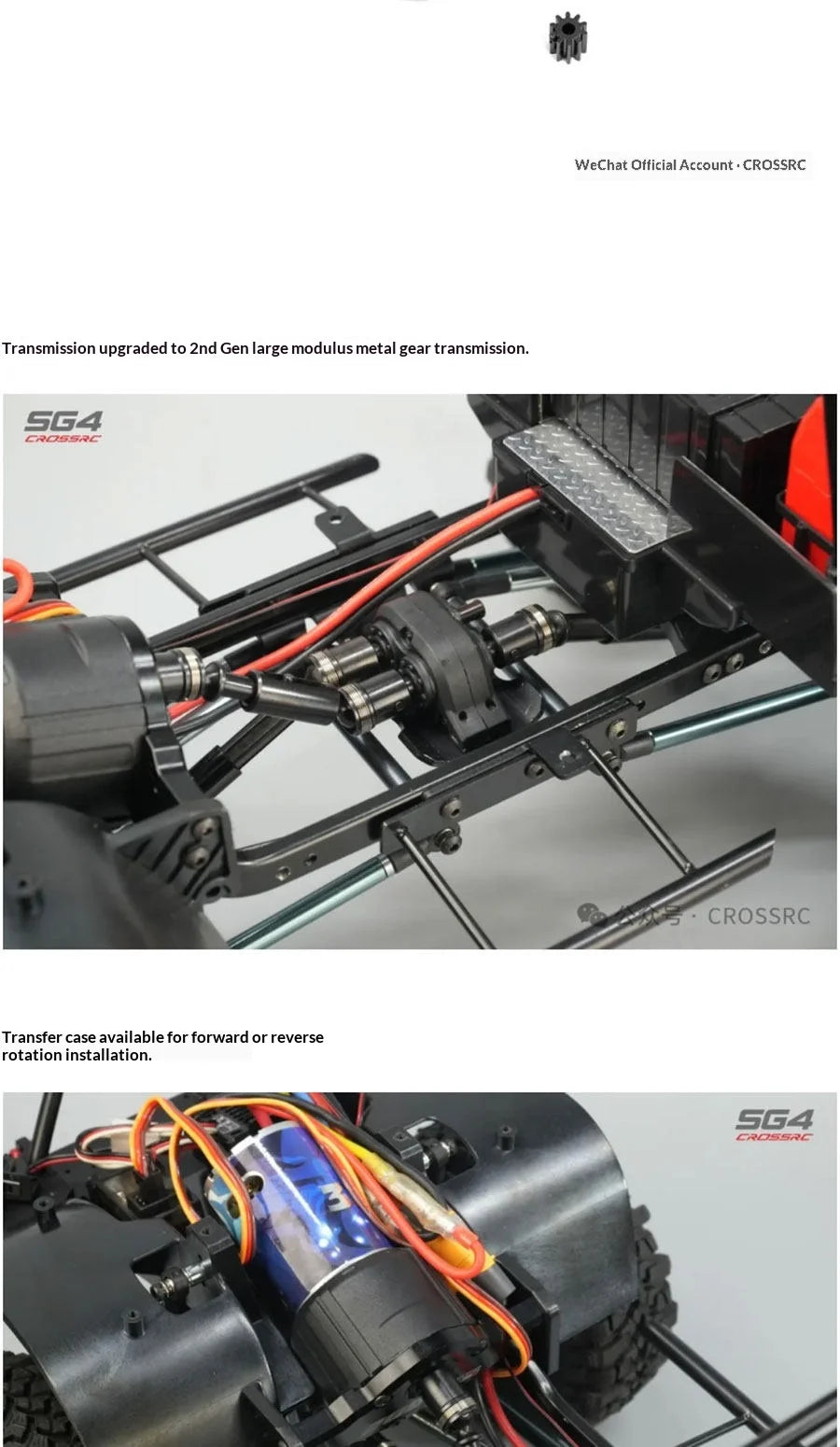 CROSSR Sg4 Half-Scale Sp4 Truck 1/10 Remote-Controlled Electric Four-Wheel-Drive Competitive Climbing Off-Road Vehicle Model