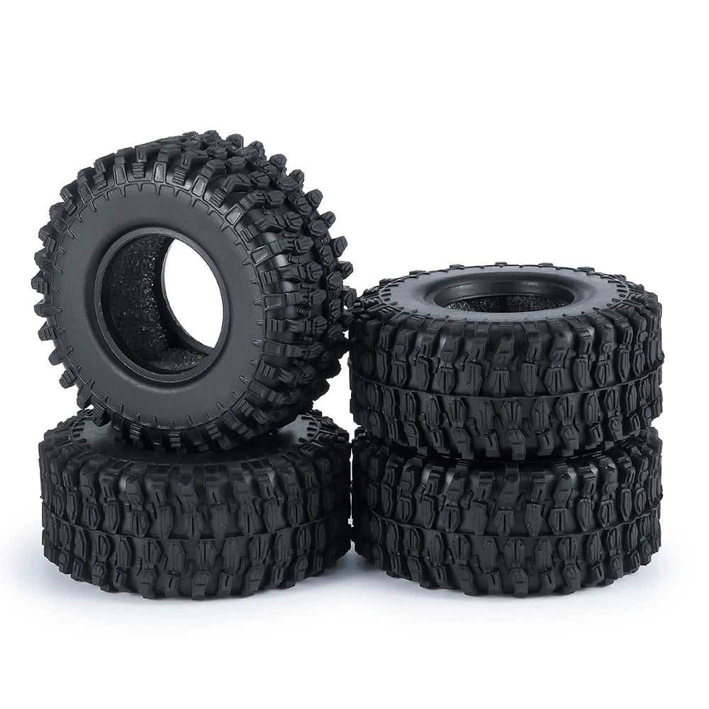 YEAHRUN 4Pcs 1.0inch Soft Rubber Wheel Tires 50/54/58/62/64/65mm for TRX-4M 1/18 Axial SCX24 1/24 RC Crawler Car Upgrade Parts