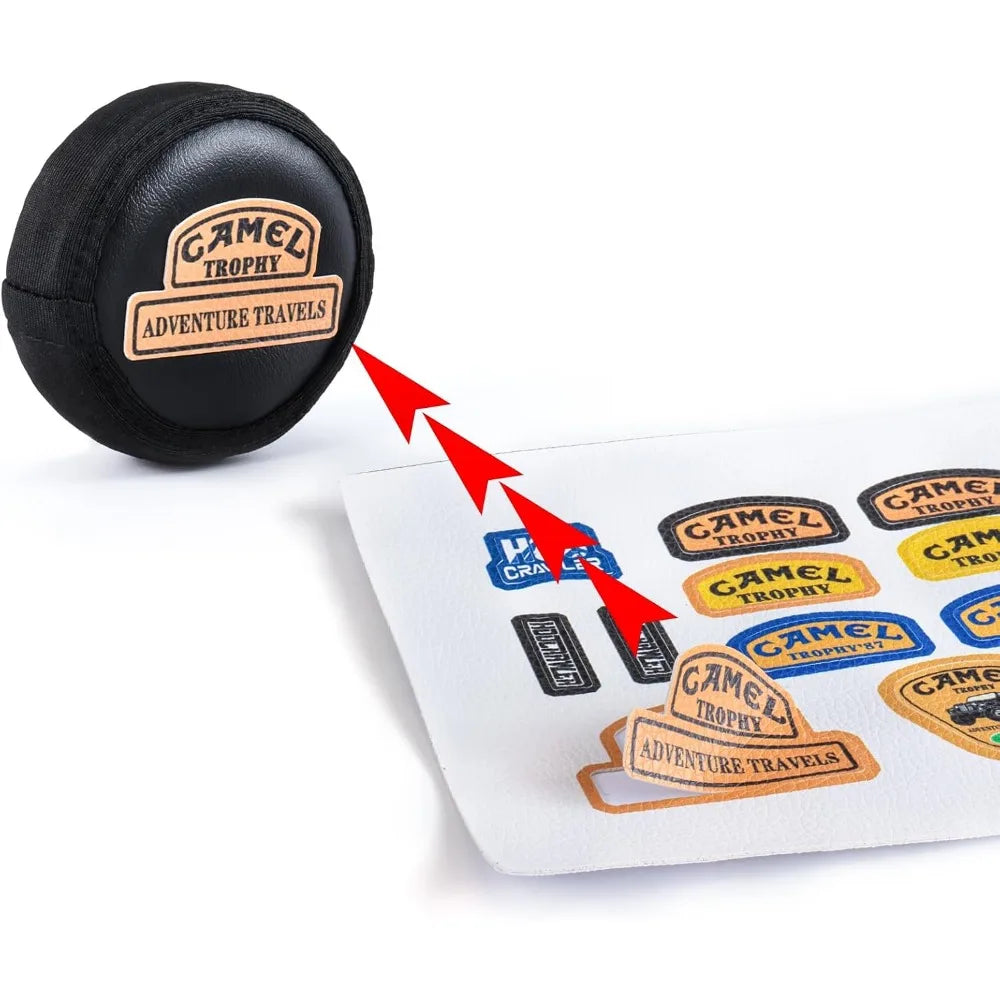 1/18 1/24 RC Mini Scale Spare Tires Cover 1.0"-1.3" Simulation DIY Leather Spare Tires Cover for SCX24 FCX24 TRX4M UTB18 RedCat