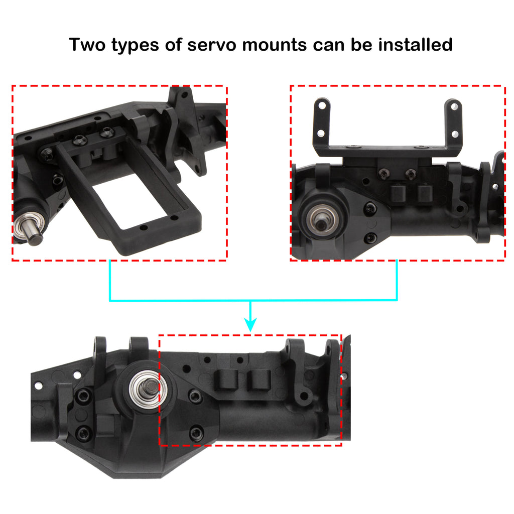 MEUS RACING 1/10 Nylon ISO Stright Axles with Front Axle Counterweight for Axial Capra II SCX10 II and Other DIY 1/10 RC Crawler