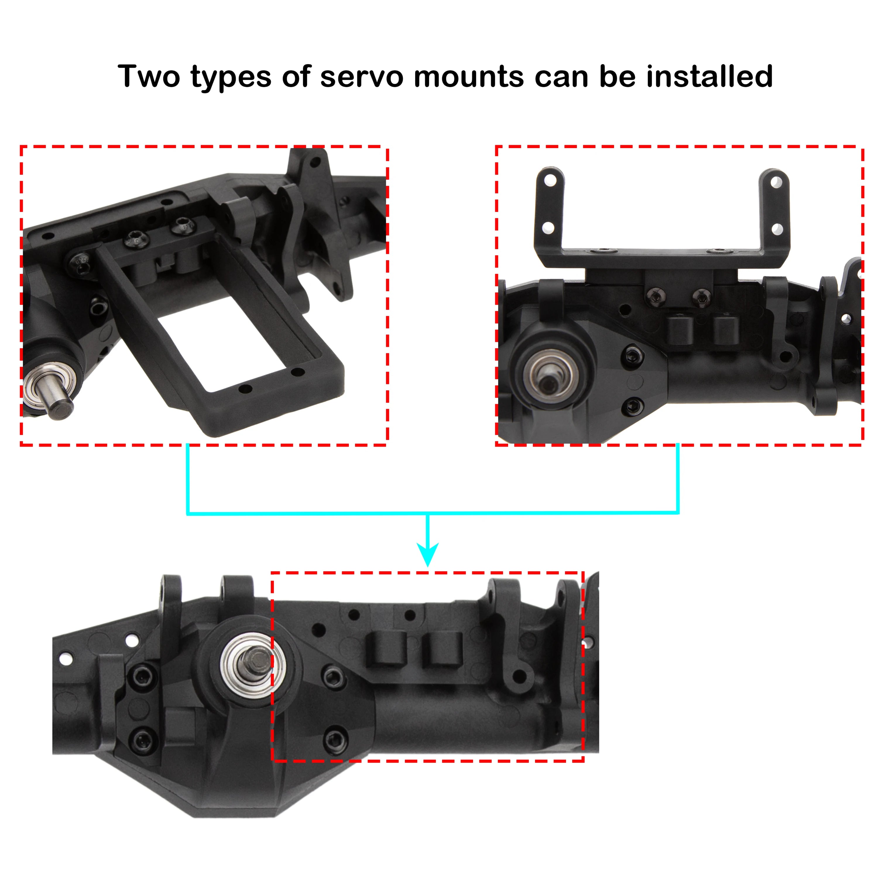 MEUS RACING 1/10 Nylon ISO Stright Axles with Front Axle Counterweight for Axial Capra II SCX10 II and Other DIY 1/10 RC Crawler