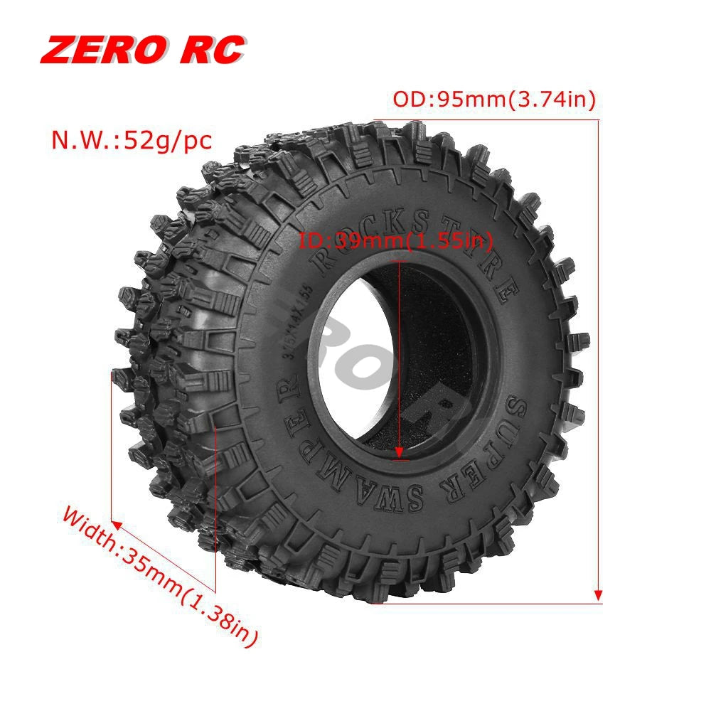 RC Crawler Car Soft 1.55" Off Road Mud Tires 76*27mm 95*35mm Foam Insert For D90 TF2 Tamiya CC02 LC70 MST JIMNY Blocks WHEEL