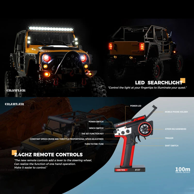 WLtoys 104026 1/10 Professional RC Car Off Road 4x4 2.4G 4WD Remote Control Cars 45 Minutes Working Time Climbing Car Adult Toy
