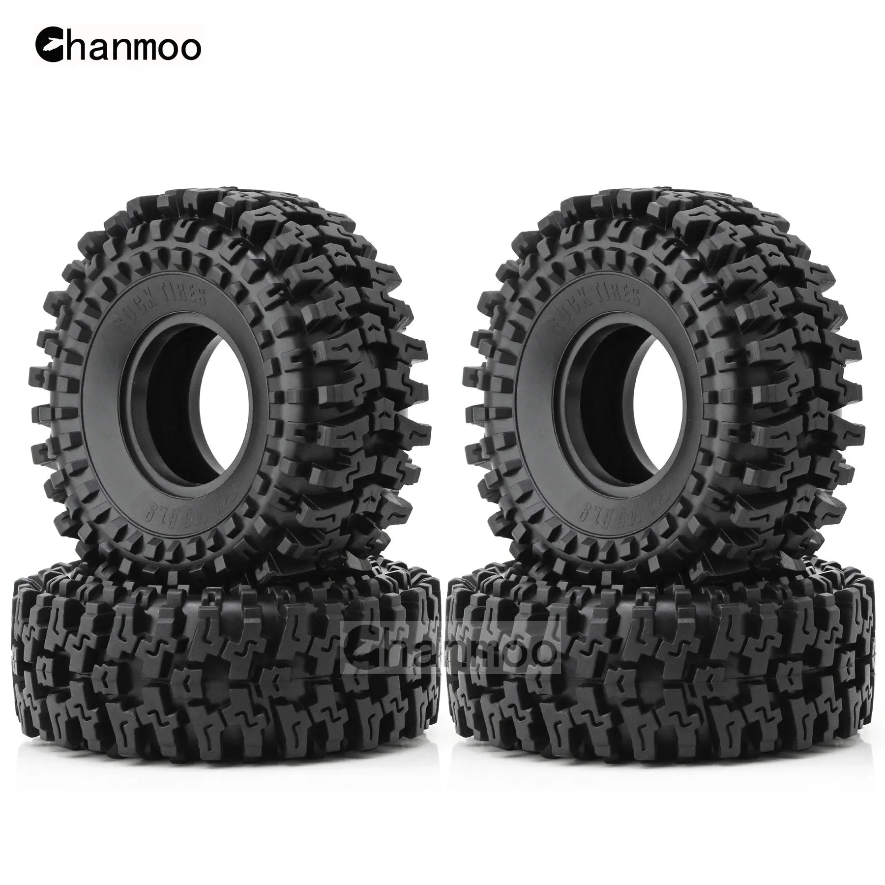 1.9in Crawler Tires Rock Wheels Mud Tyre for 1/10 Scale RC Car Axial Traxxas SCX10 II III TRX4 RC4WD D90 YK4102 Gen8 Redcat