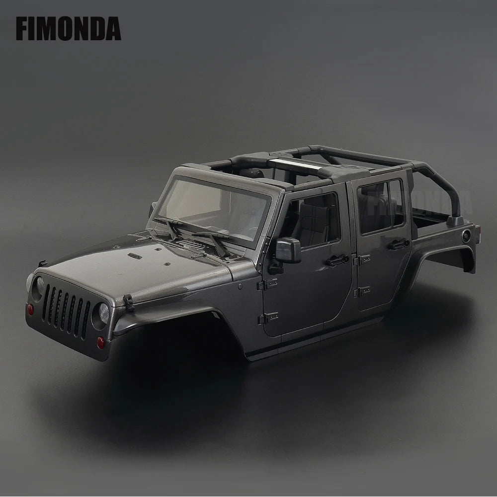 1:10 Scale Wrangler Convertible Hard Body Kit 313mm Wheelbase for 1/10 RC Crawler Axial SCX10 Rubicon TRX4 Redcat GEN8