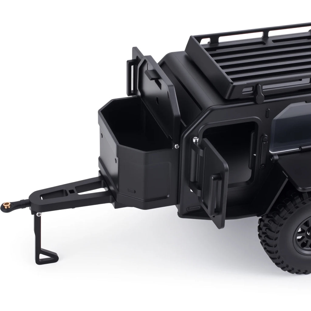 Plastic Off-Road Camping Trailer Motorhome RV Trailers with Stickers for 1/18 1/24 RC Crawler TRX4M SCX24 Decorative Parts