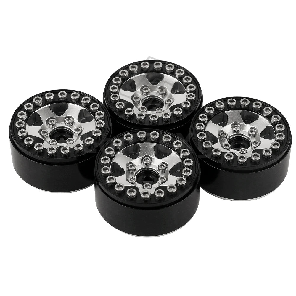 Aluminum Alloy 1.0 Inch Beadlock Wheel Hub Rims for RC Crawler Car 1/24 Axial SCX24 AX24 FCX24 1/18 TRX4M Metal Upgrade Parts