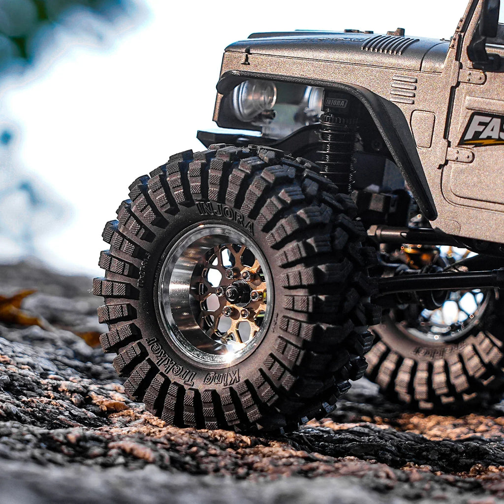 INJORA ModuWheel 1.3" Brass & Aluminum Beadlock Wheels, Negative Offset, for 1/18 1/24 RC Crawlers