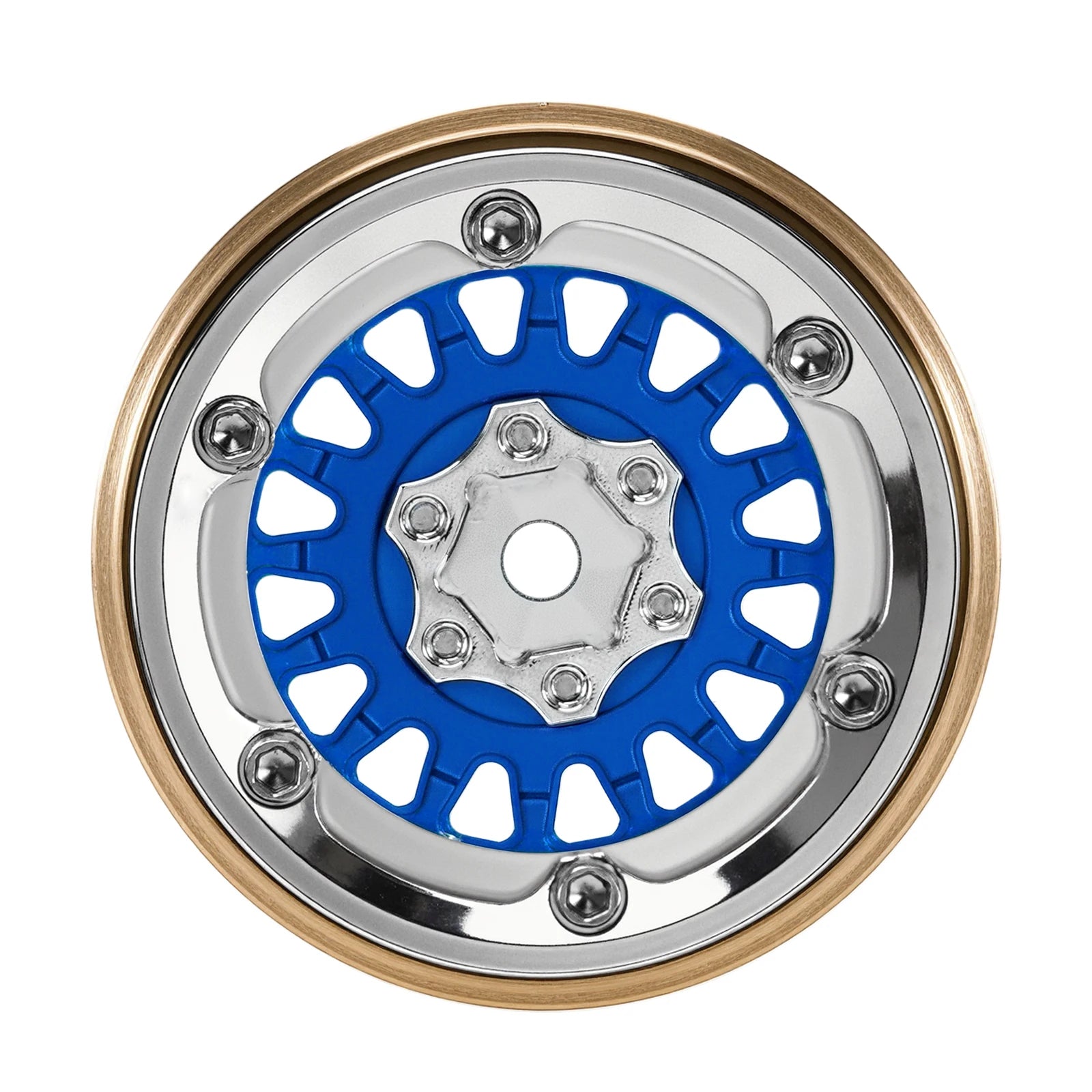 INJORA ModuWheel 1.3" Brass & Aluminum Beadlock Wheels, Negative Offset, for 1/18 1/24 RC Crawlers
