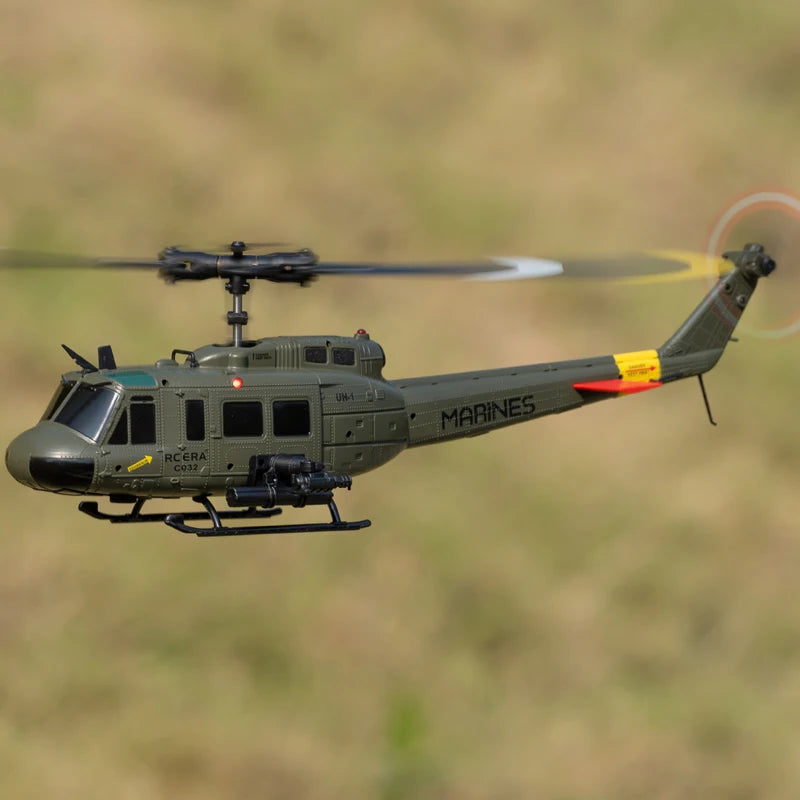 C032 UH-1 brushless RTF RC Helicopter 6-axis Gyroscope One Click 3D Flip Optical flow positioning UH1 helicopter model Hobby Toy
