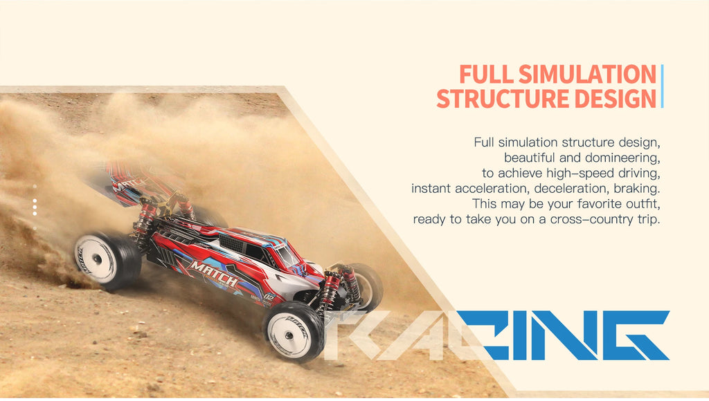 Wltoys 104001 RTR 1/10 4WD RC Car 2.4G Remote Control Racing Car Drift 45km/h High Speed Off-Road Climbing Metal Vehicles Toys