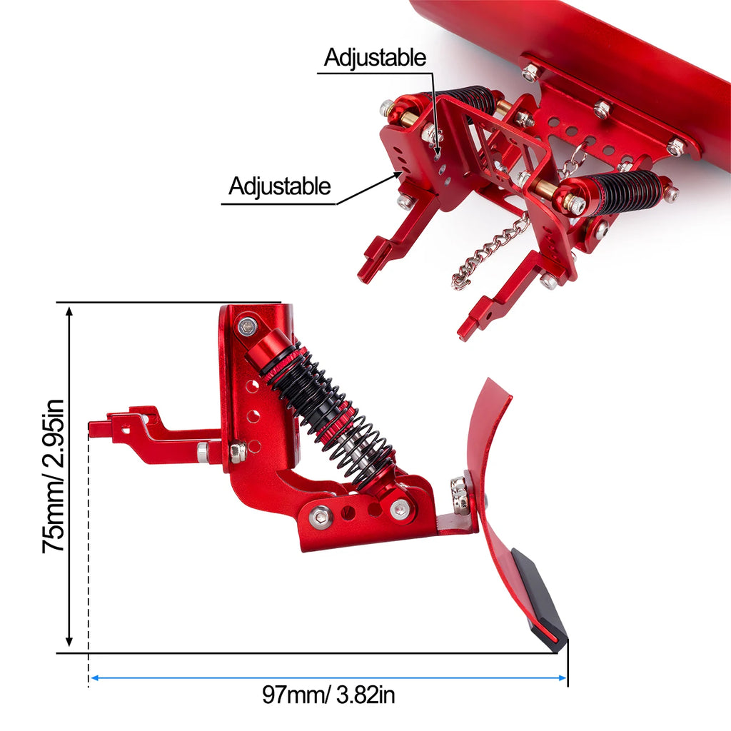 Adjustable Aluminum Alloy Snow & Sand Shovel for 1/18 1/24 RC Crawler - Fits TRX4M & SCX24, Metal Upgrade Shovel Accessory