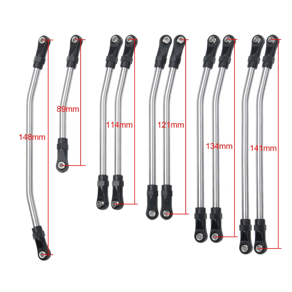 YEAHRUN Metal Links Suspension Linkage with Plastic Rod End for Axial SCX10 II Wraith TRX4 1/10 RC Crawler Car Parts