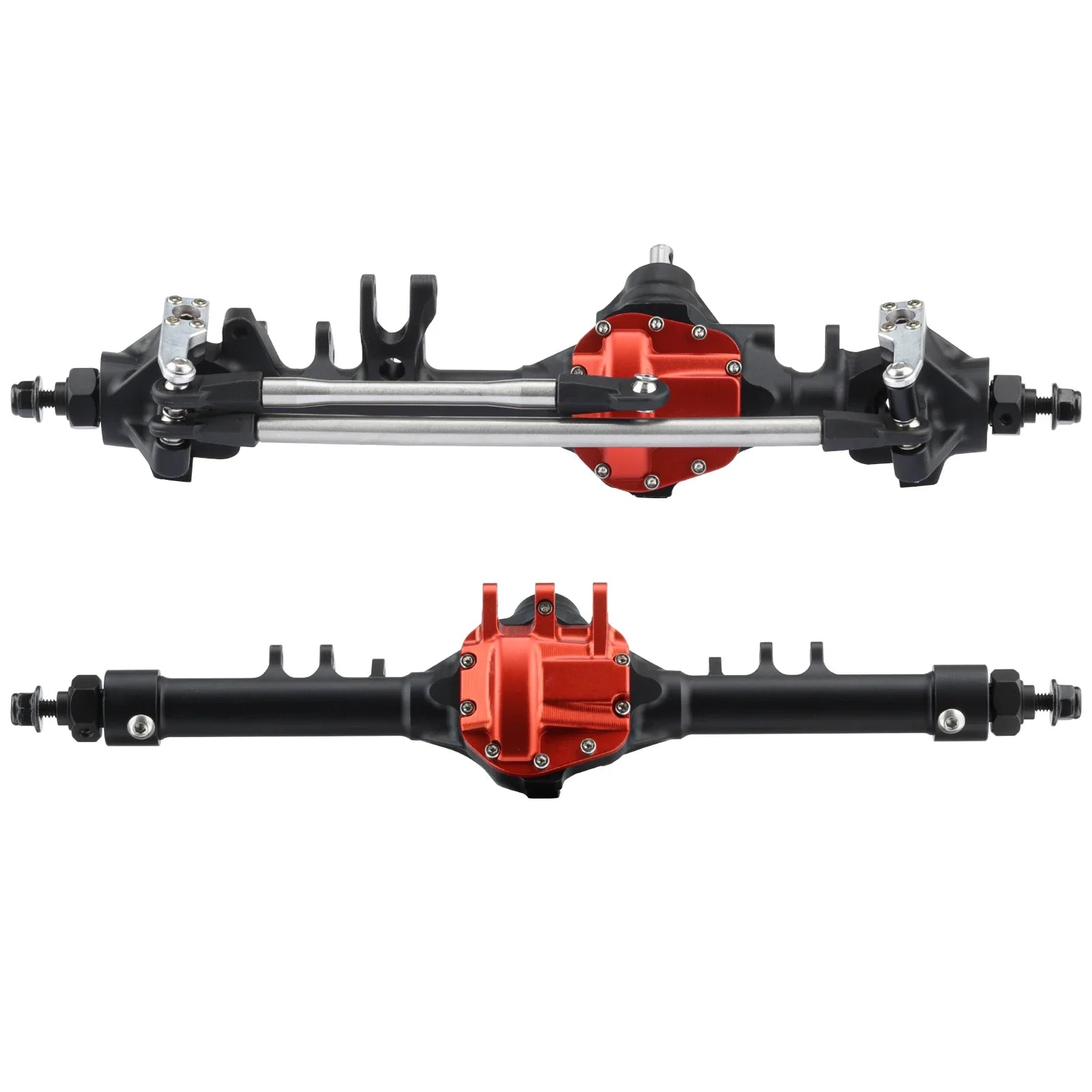 Machined Aluminum One Piece Construction Offset Straight Axle Set for 1/10 RC Crawler Axial SCX10 II VS4-10 Rock Trucks Parts