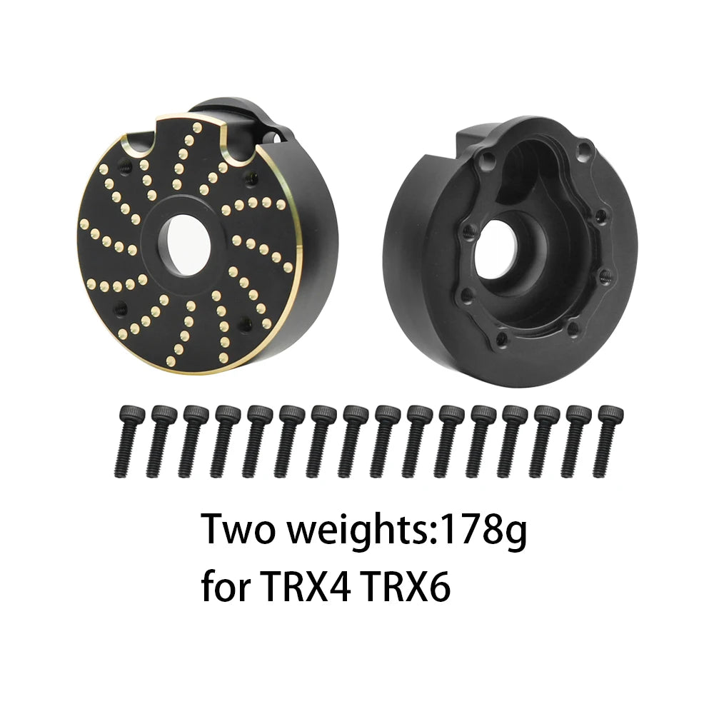 Portal Axle Housing Brass Black Steering Cup steering C Seat tie Rod Holder gear Cover servo Bracket For 1/10 Trx4 Trx6