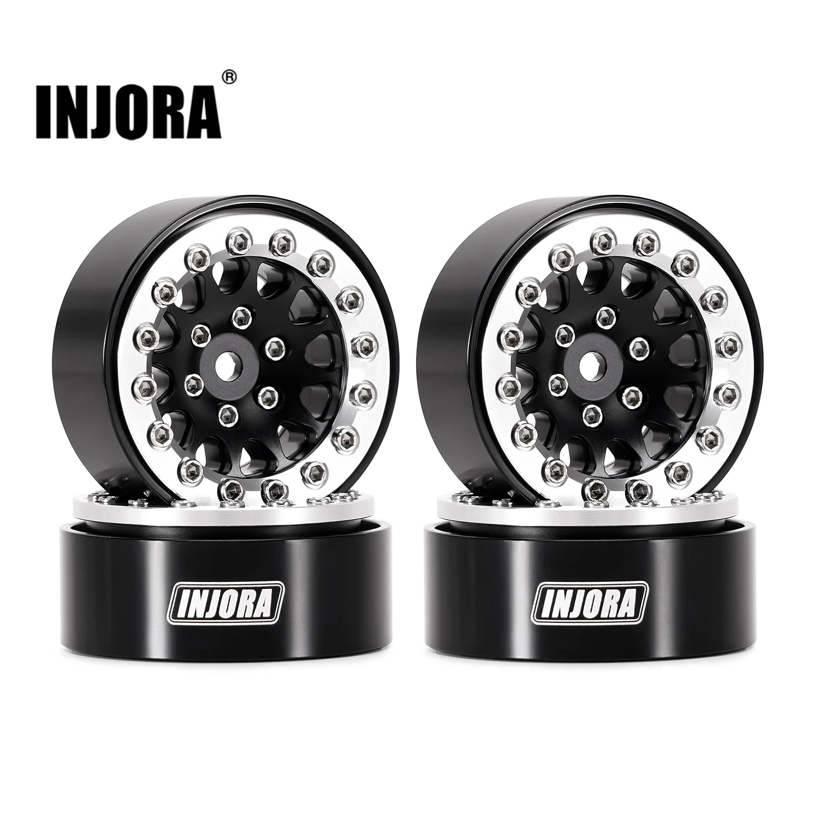 INJORA 1.3" Aluminium Beadlock Wheels for 1/24 1/18 RC Crawler (W1311)